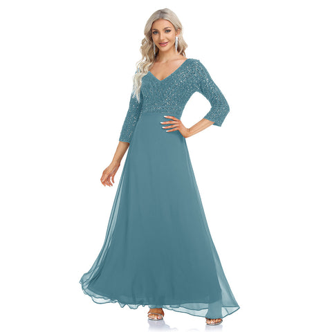 W&M Jade Legend A-line Floor-length Jade Elegant Maxi Party Dress