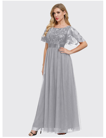 W&M Light Up Beauty Decent Grey Sequin Floor-Length Elegant Maxi Party Dress