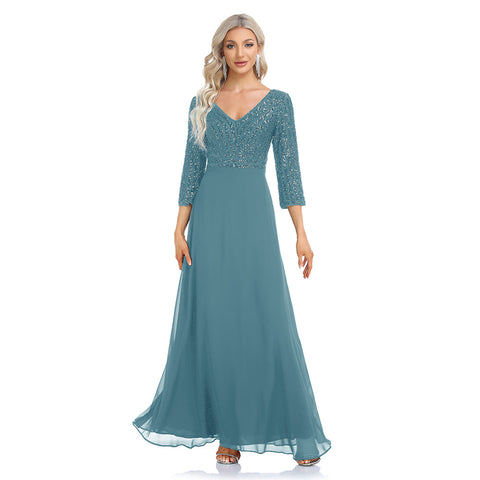 W&M Jade Legend A-line Floor-length Jade Elegant Maxi Party Dress