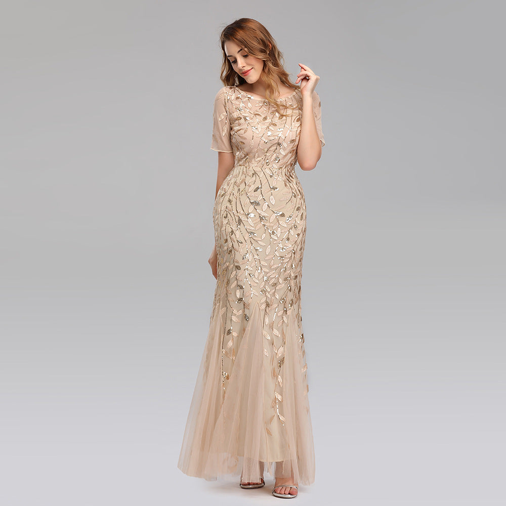 W&M Golden Era A-line Floor-length Gold Maxi Party Dress